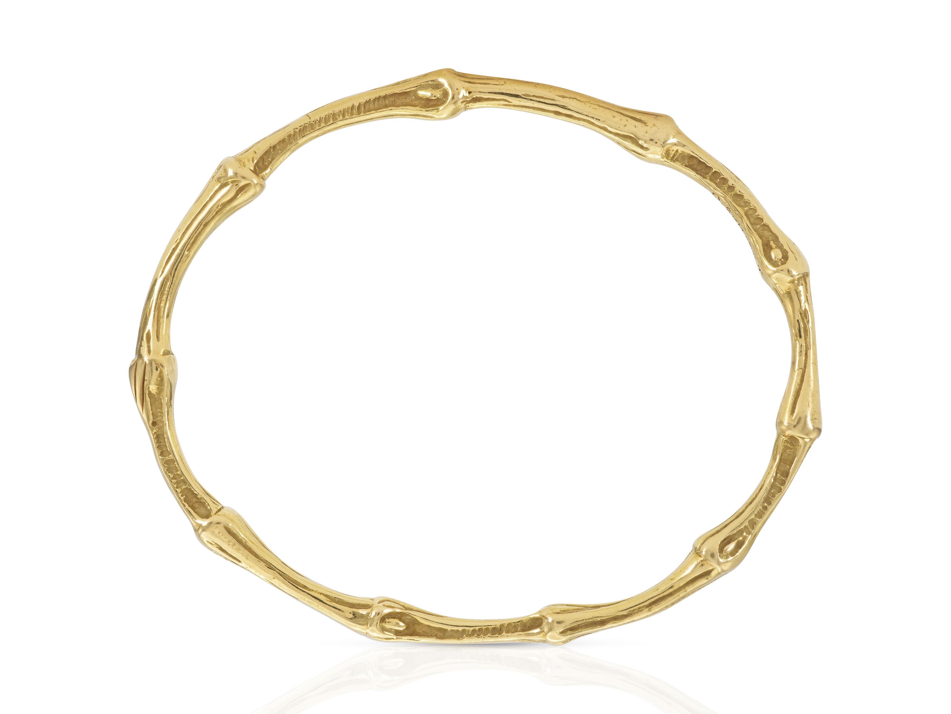 Vintage 1996 Tiffany & Co., Vintage. Gold-Bambus-Armspange für Damen oder Herren im Angebot