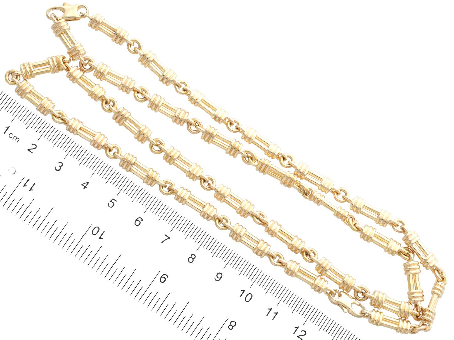 Vintage 1996 Yellow Gold Necklace and Bracelet Set by UnoAErre For Sale 6