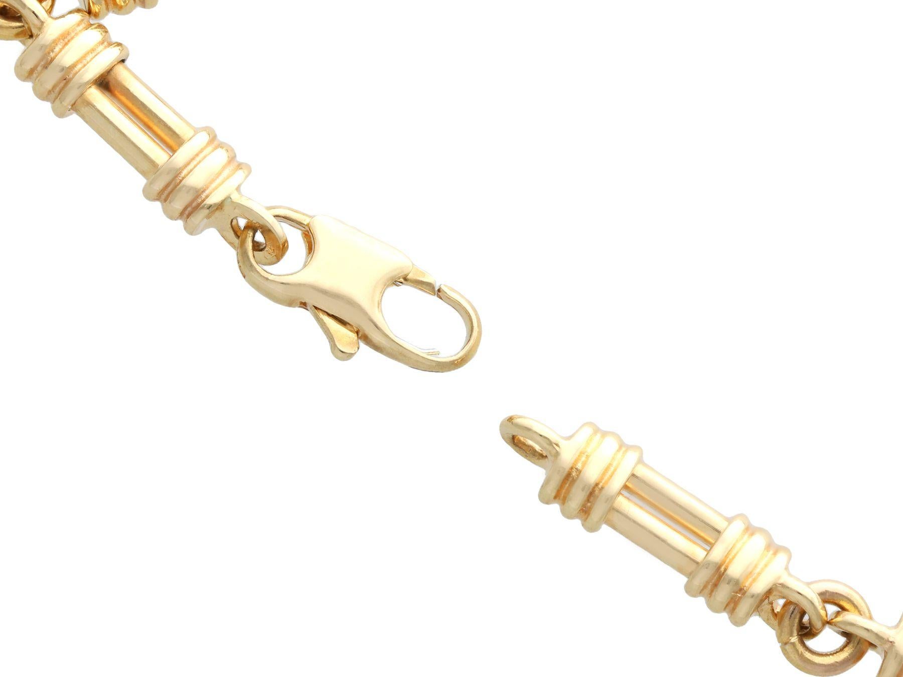 Vintage 1996 Yellow Gold Necklace and Bracelet Set by UnoAErre For Sale 3