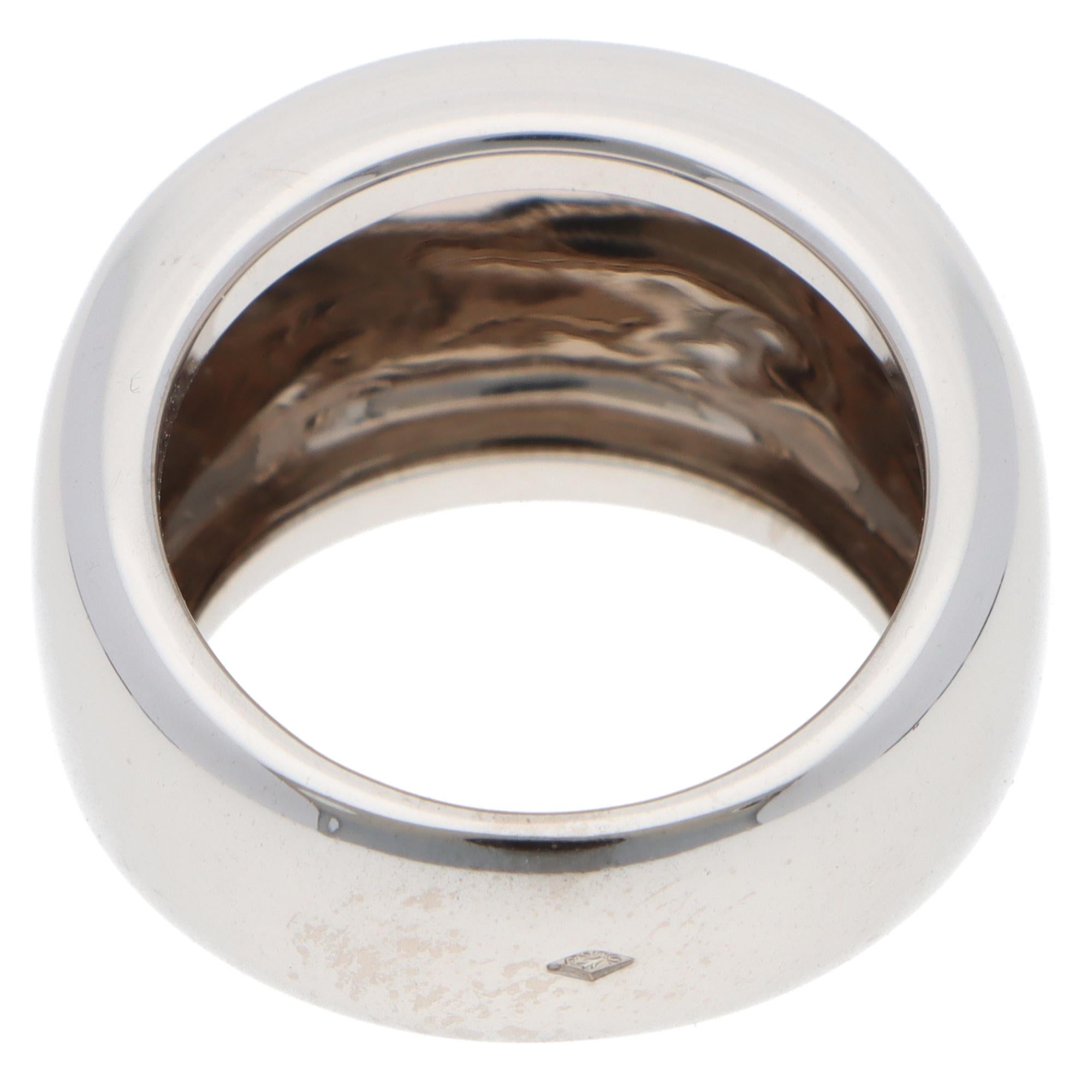 Women's or Men's Vintage 1997 Cartier Nouvelle Vague Ring in White Gold