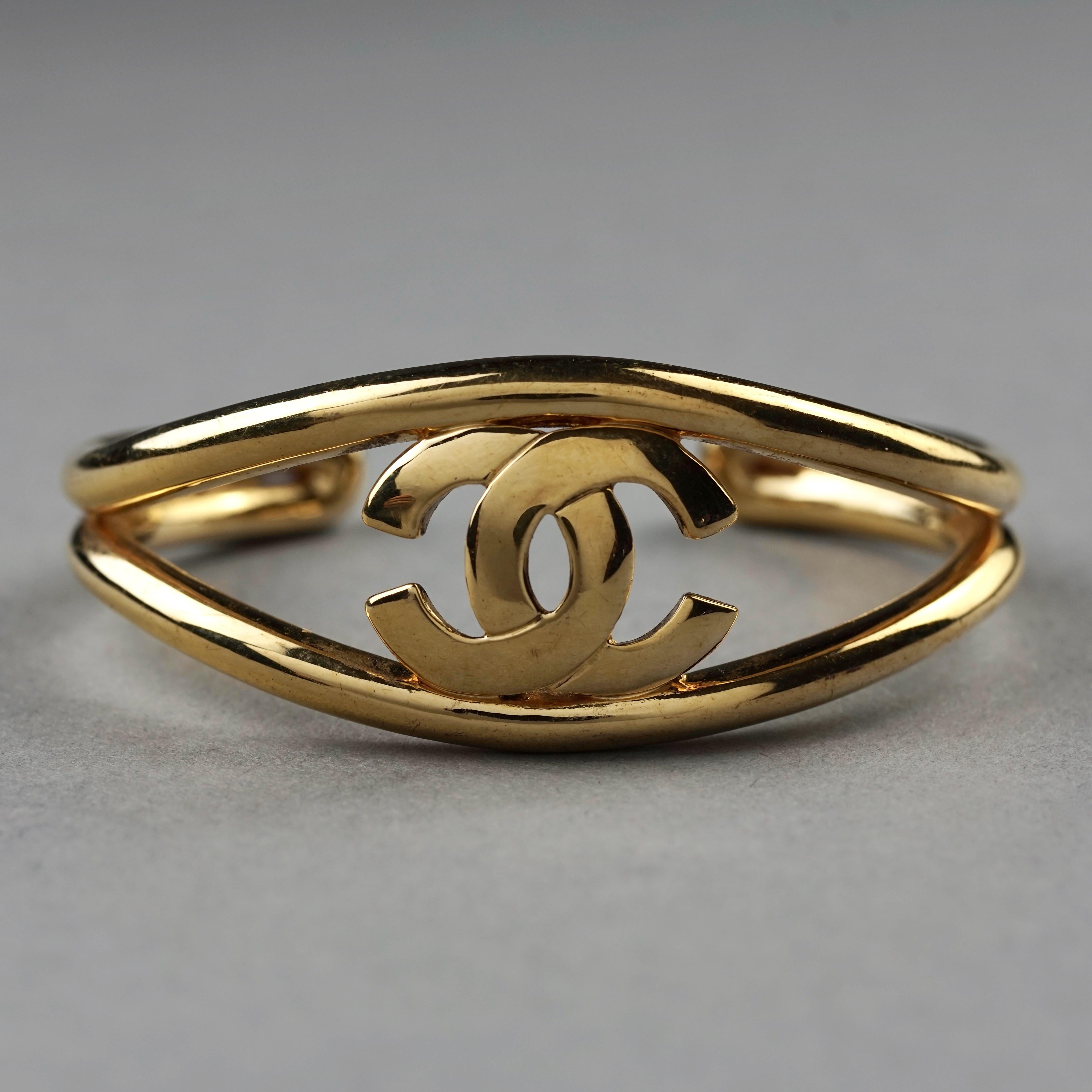 Vintage 1997 CHANEL CC Logo Cuff Bracelet 2