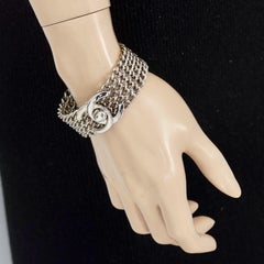 Vintage 1997 CHANEL CC Turnlock Multi Chain Cuff Bracelet