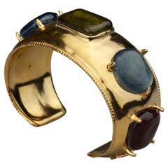 Vintage 1997 CHANEL Gripoix CC Logo Bracelet Cuff