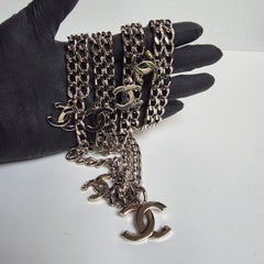 Vintage 1997 Chanel Silver Chain CC Belt