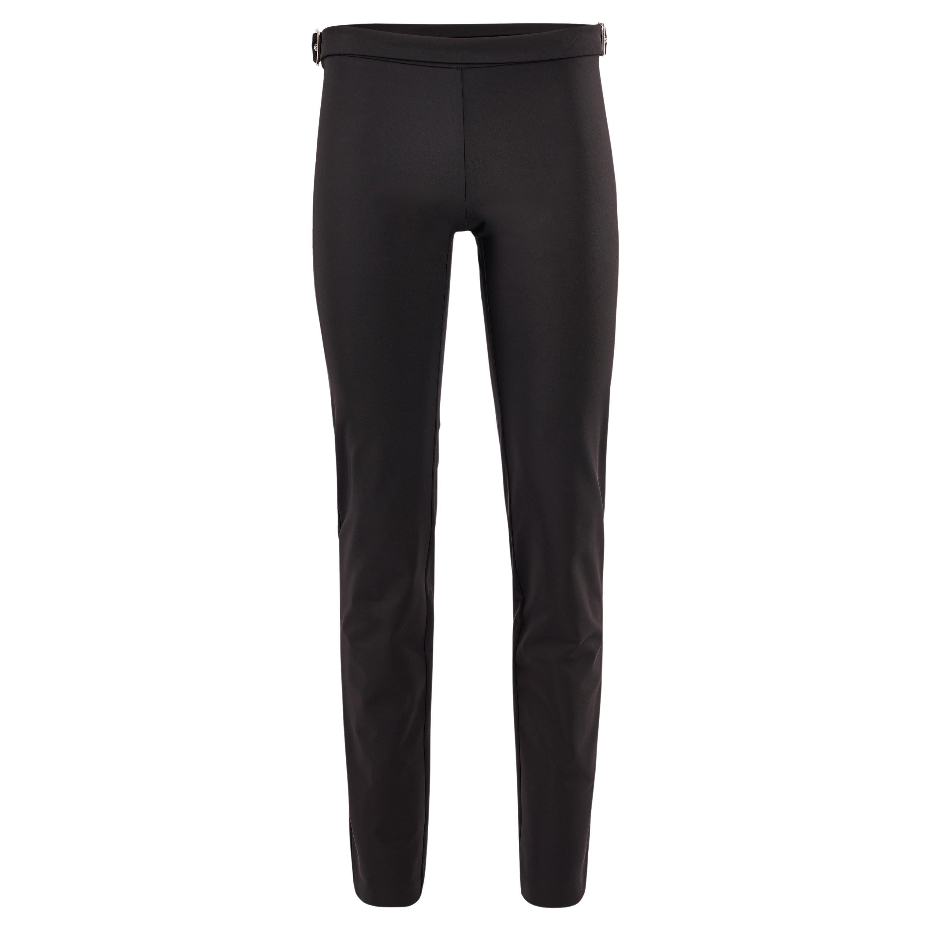 Vintage 1997 Gucci By Tom Ford Pantaloni con fibbie laterali nere