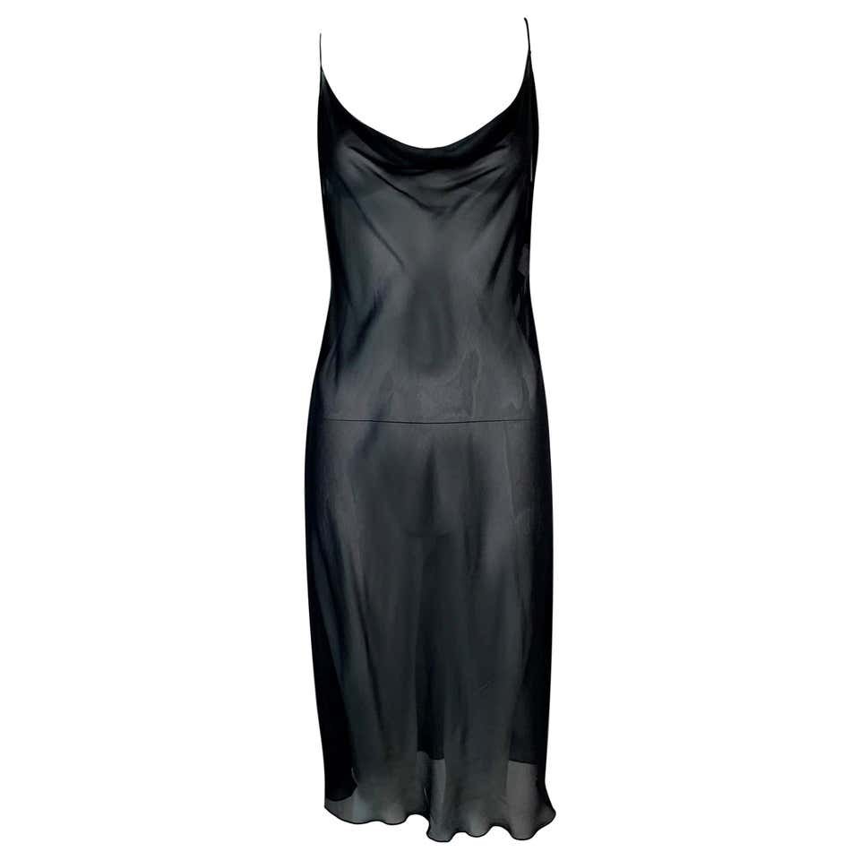 Vintage 1997 Gucci by Tom Ford Sheer Black Gauze Slip Dress at 1stDibs ...