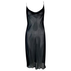 Vintage 1997 Gucci by Tom Ford Sheer Black Gauze Slip Dress