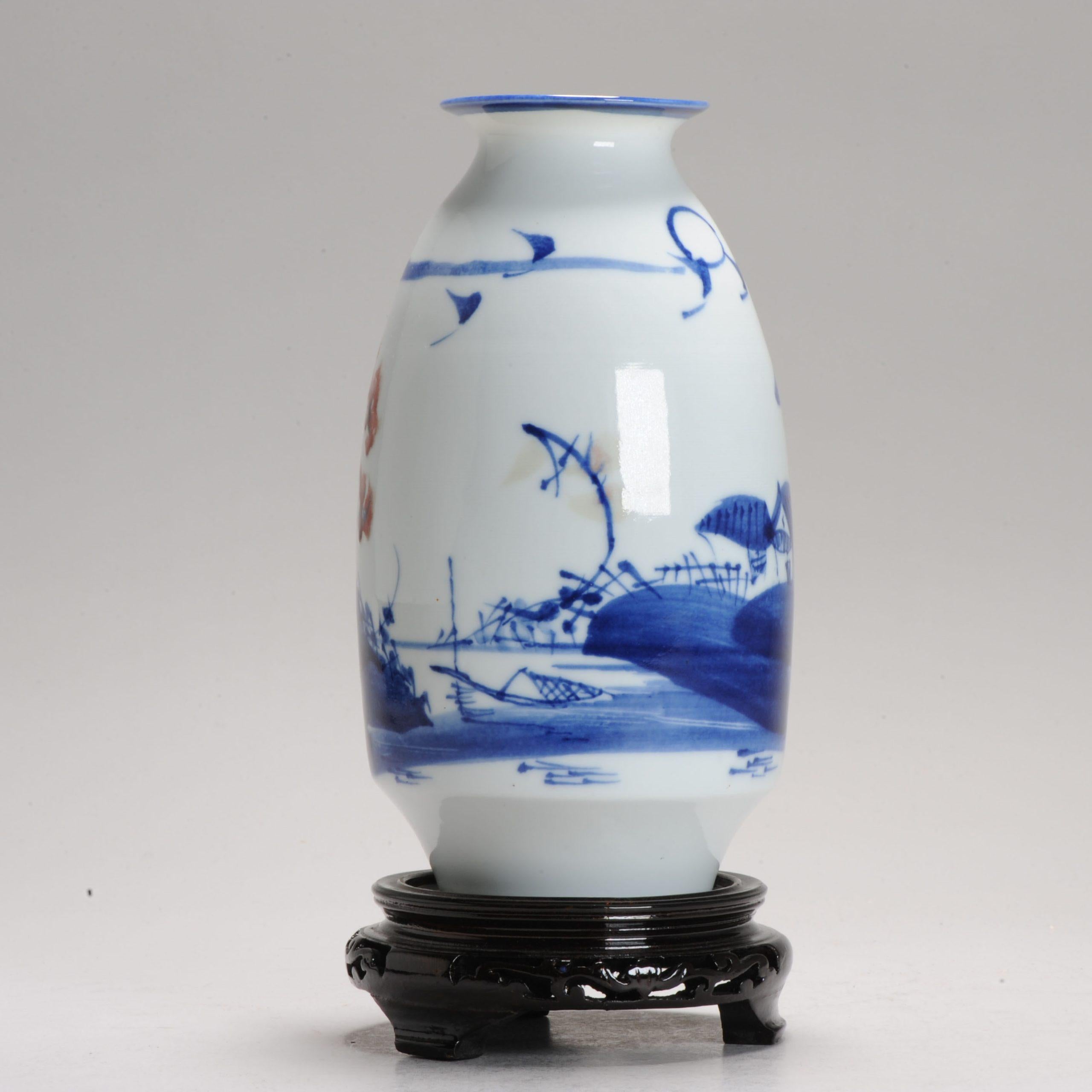 Vintage 1997 Hu Jie Chinese porcelain PROC Liling Landscape Vase China For Sale 4