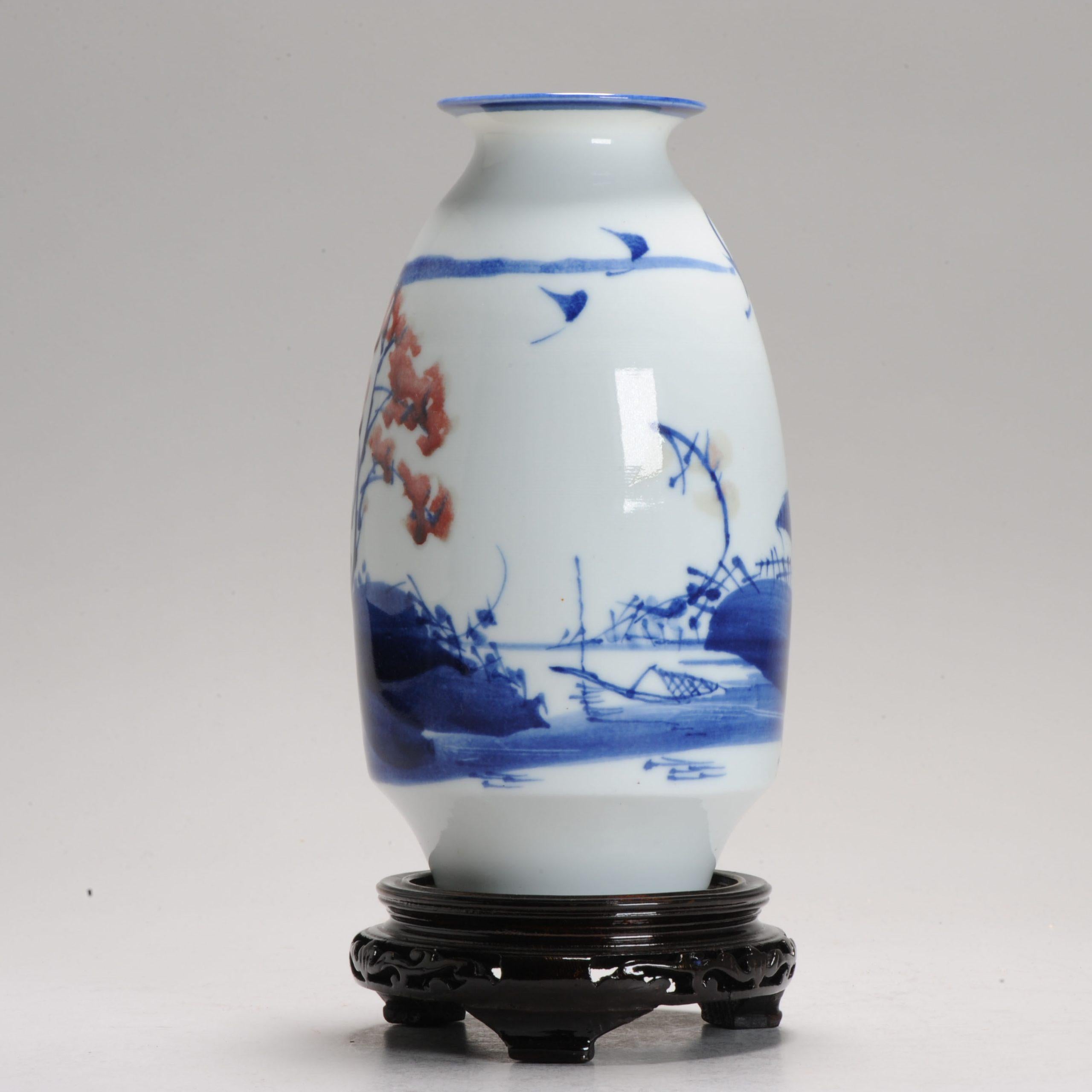 Porcelain Vintage 1997 Hu Jie Chinese porcelain PROC Liling Landscape Vase China For Sale