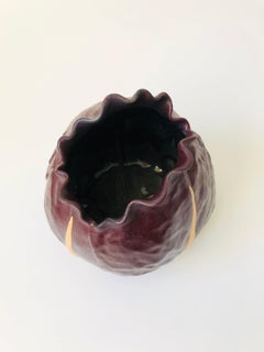 Vintage 1997 Patrica Garrett Studio Pottery Purple Cabbage Vase
