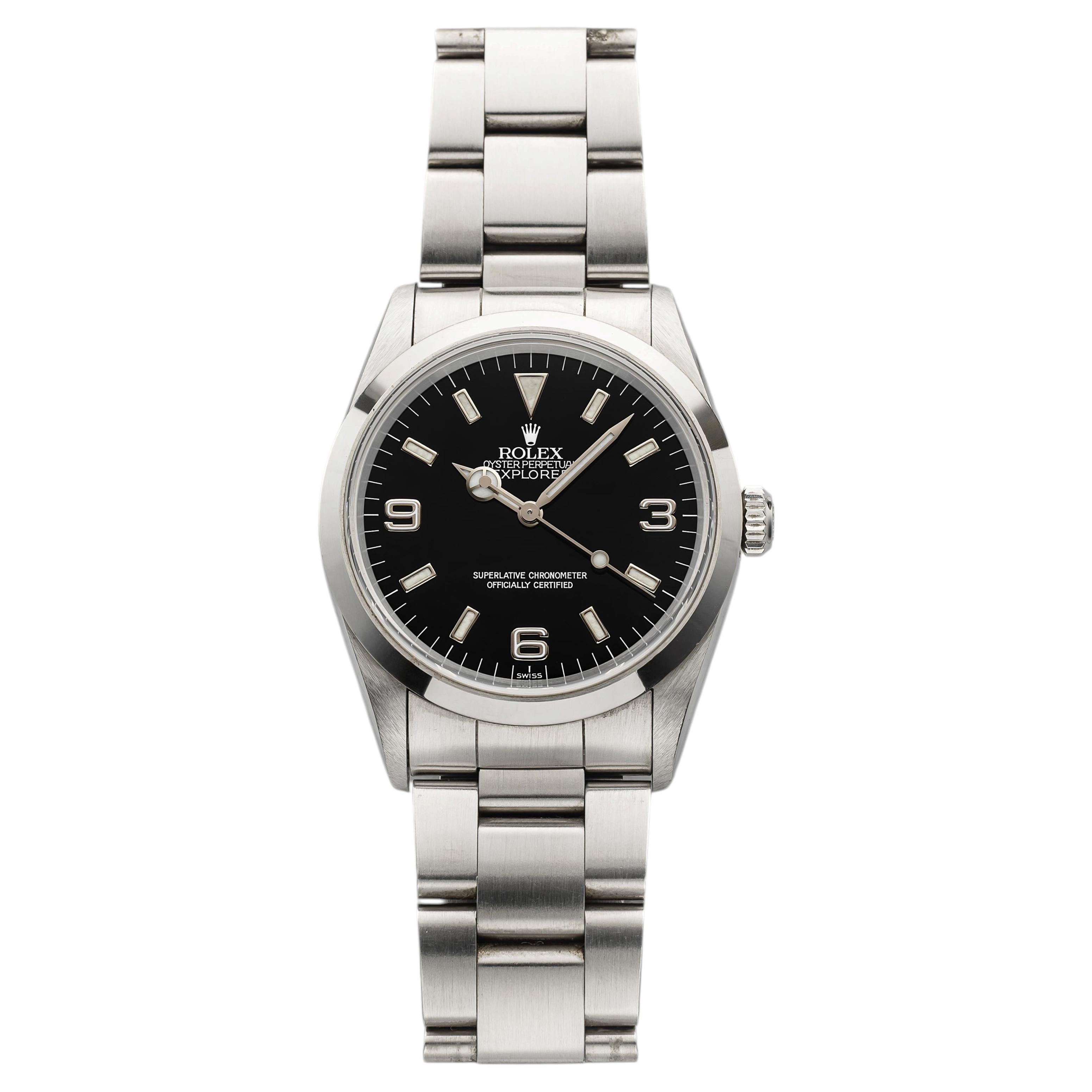 Vintage 1997 Rolex Explorer I 14270 Stainless Steel Black Dial Auto 36mm