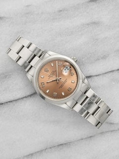 Vintage 1998 Rolex Oyster Perpetual Date 15200 Steel Salmon Dial Auto 34mm