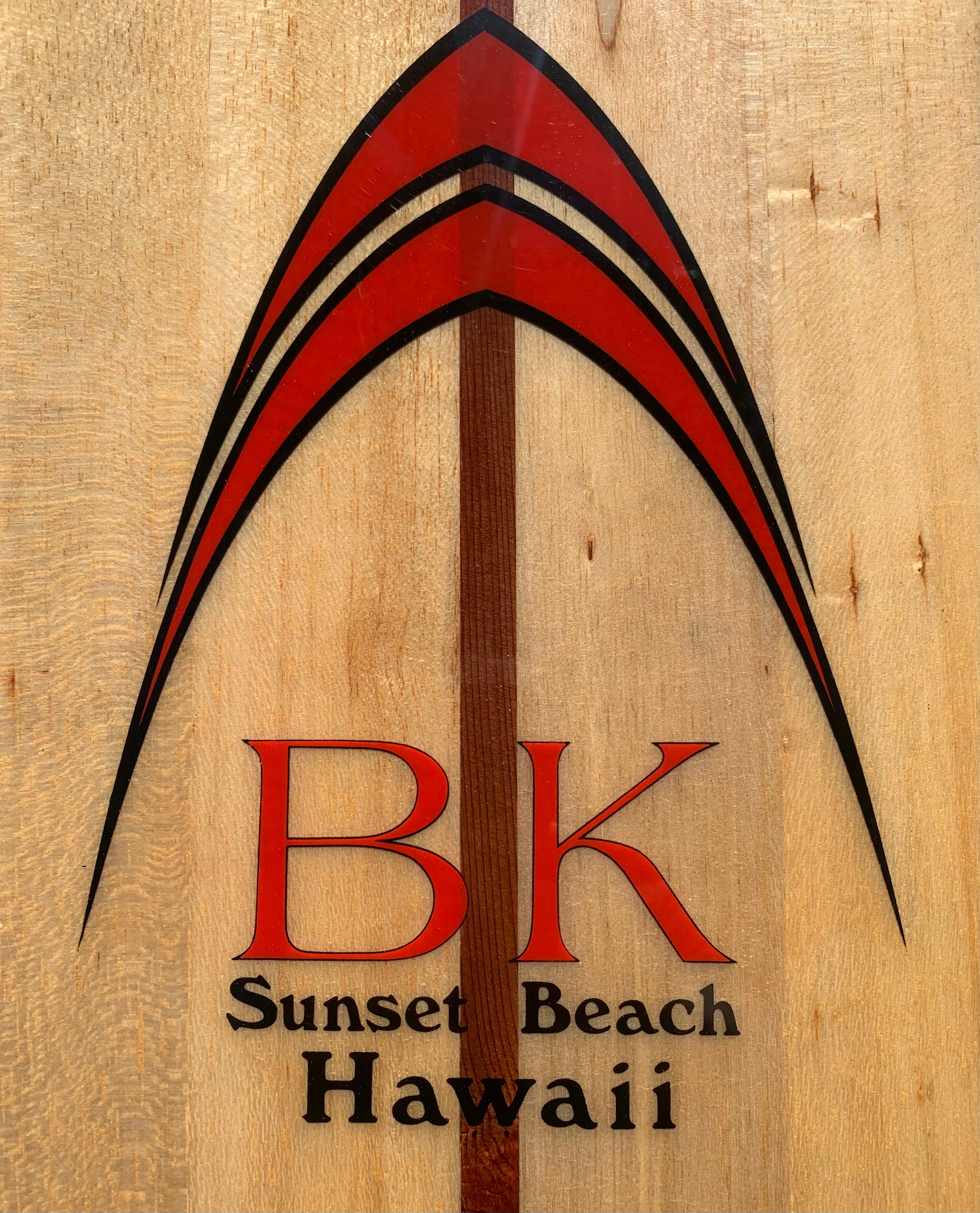 American Vintage 1998 Barry Kanaiaupuni balsawood pintail surfboard