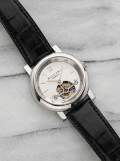 Vintage 1998 Bvlgari Tourbillon AT 40 PL TB Platinum Skeleton Manual 40mm