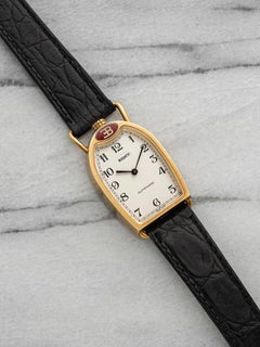 Reloj vintage Ettore Bugatti de 1998, con rejilla, oro amarillo de 18 quilates, esfera blanca, automático, 26 mm