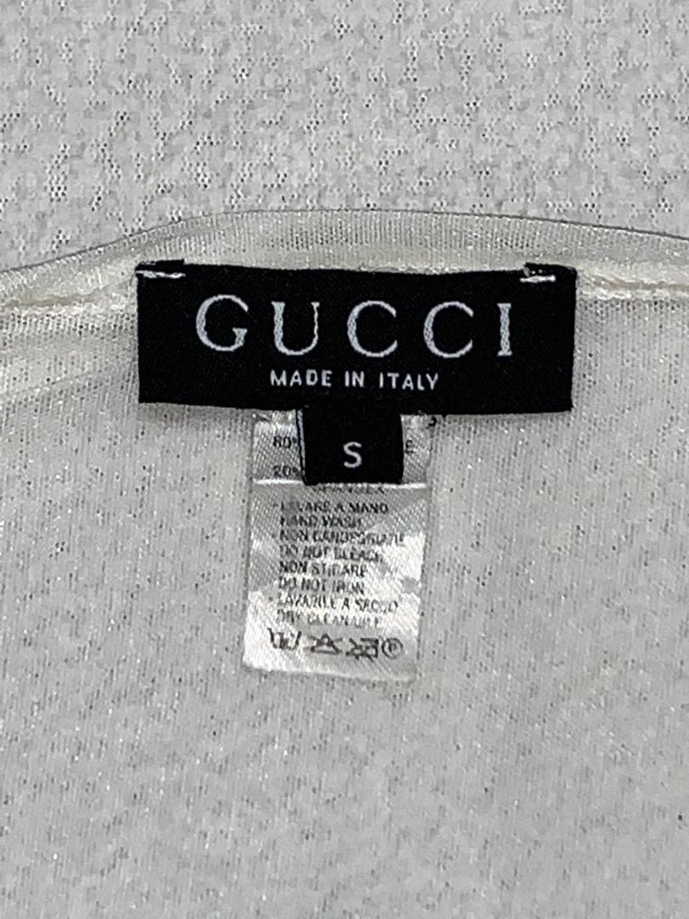 madras Gør det godt udstødning Vintage 1998 Gucci by Tom Ford Sheer White V-Neck T-Shirt Mini Dress For  Sale at 1stDibs | gucci bandana