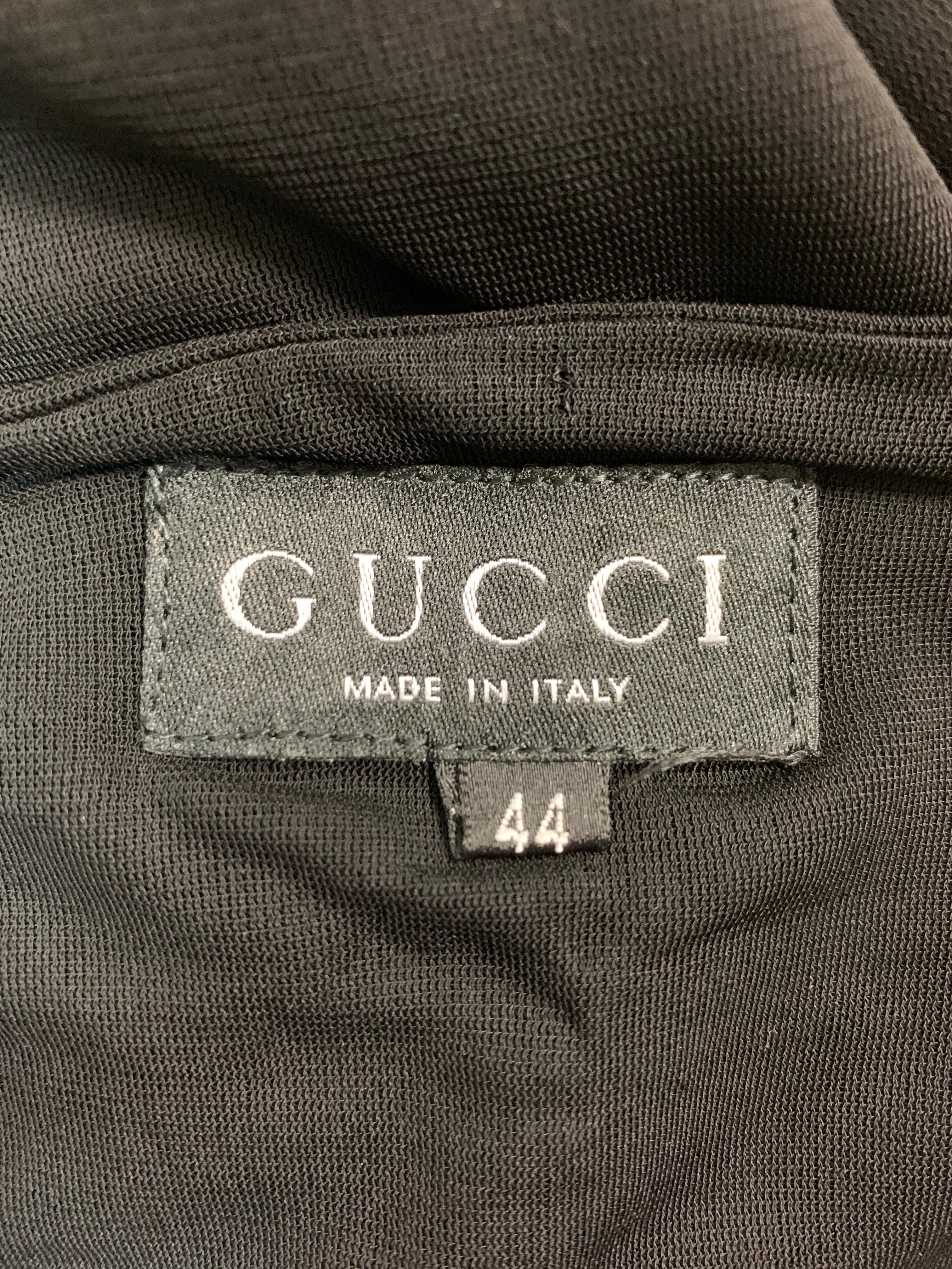 Vintage 1998 Gucci Tom Ford Sheer Black Bodycon Leather Halter Wiggle Dress 44 In Good Condition In Yukon, OK