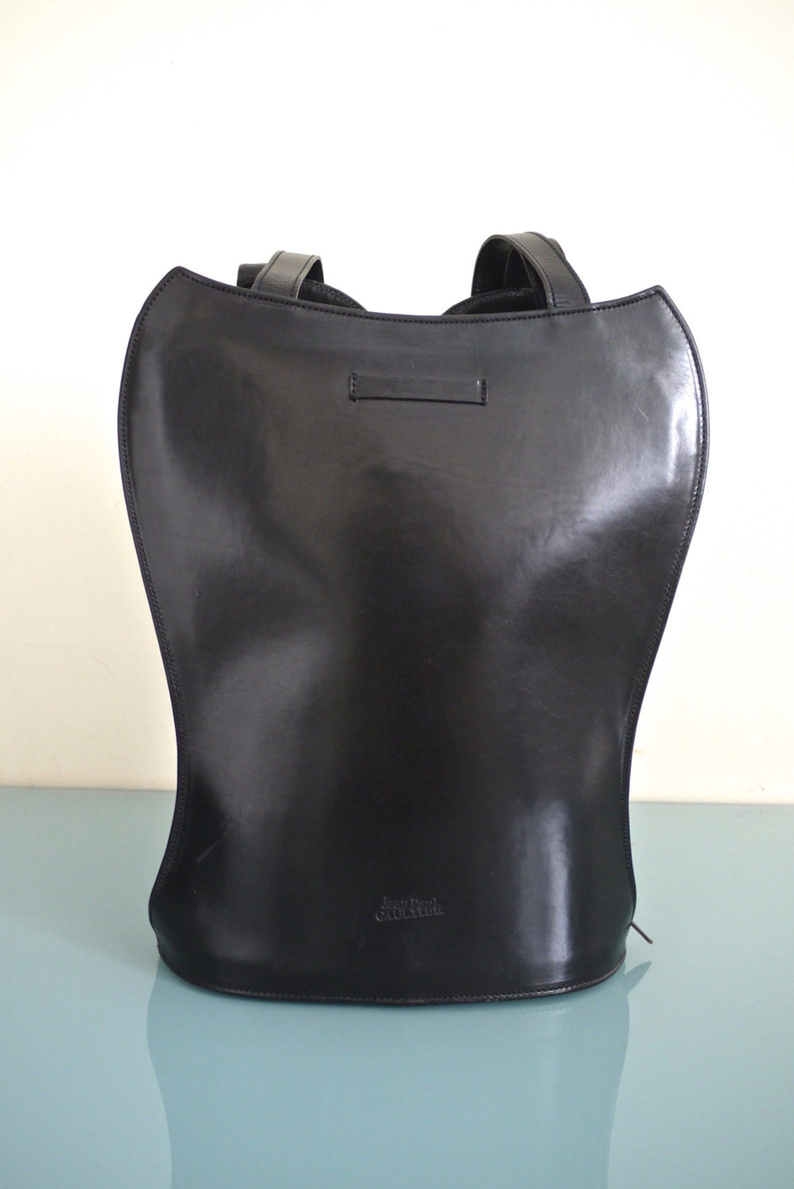 Women's or Men's Vintage 1998 JEAN PAUL GAULTIER Iconic Bustier Corset Leather Suede Shoulder Bag For Sale