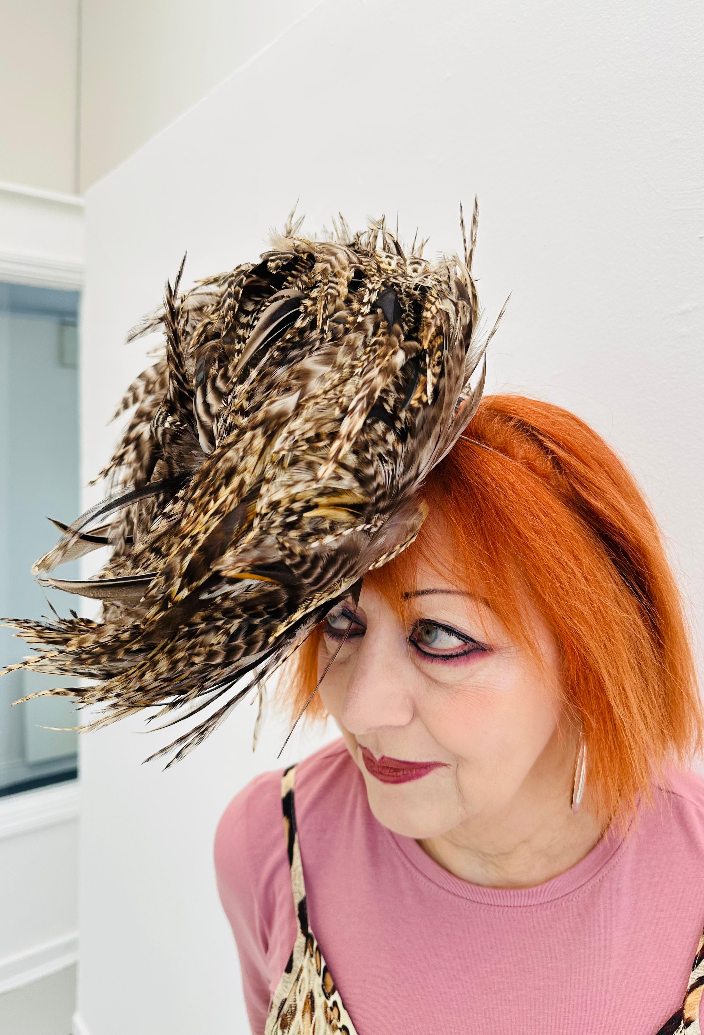 Vintage 1998 Philip Treacy Bespoke Unused Pheasant Feather Fascinator Hat  For Sale 1