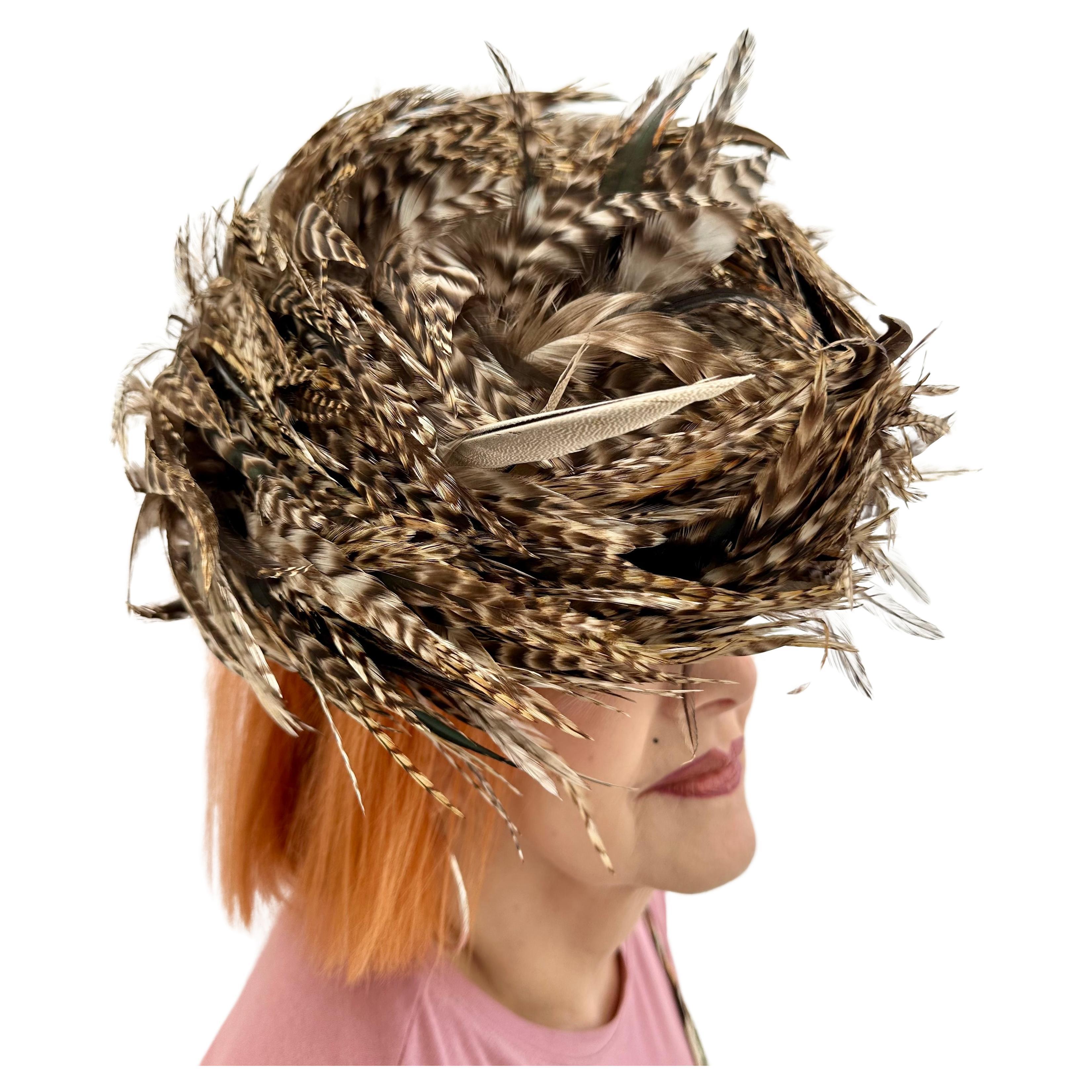 Vintage 1998 Philip Treacy Bespoke Unused Pheasant Feather Fascinator Hat  For Sale