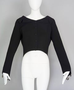 Vintage 1998 THIERRY MUGLER Space Age Metal Charm Asymmetric Jacket