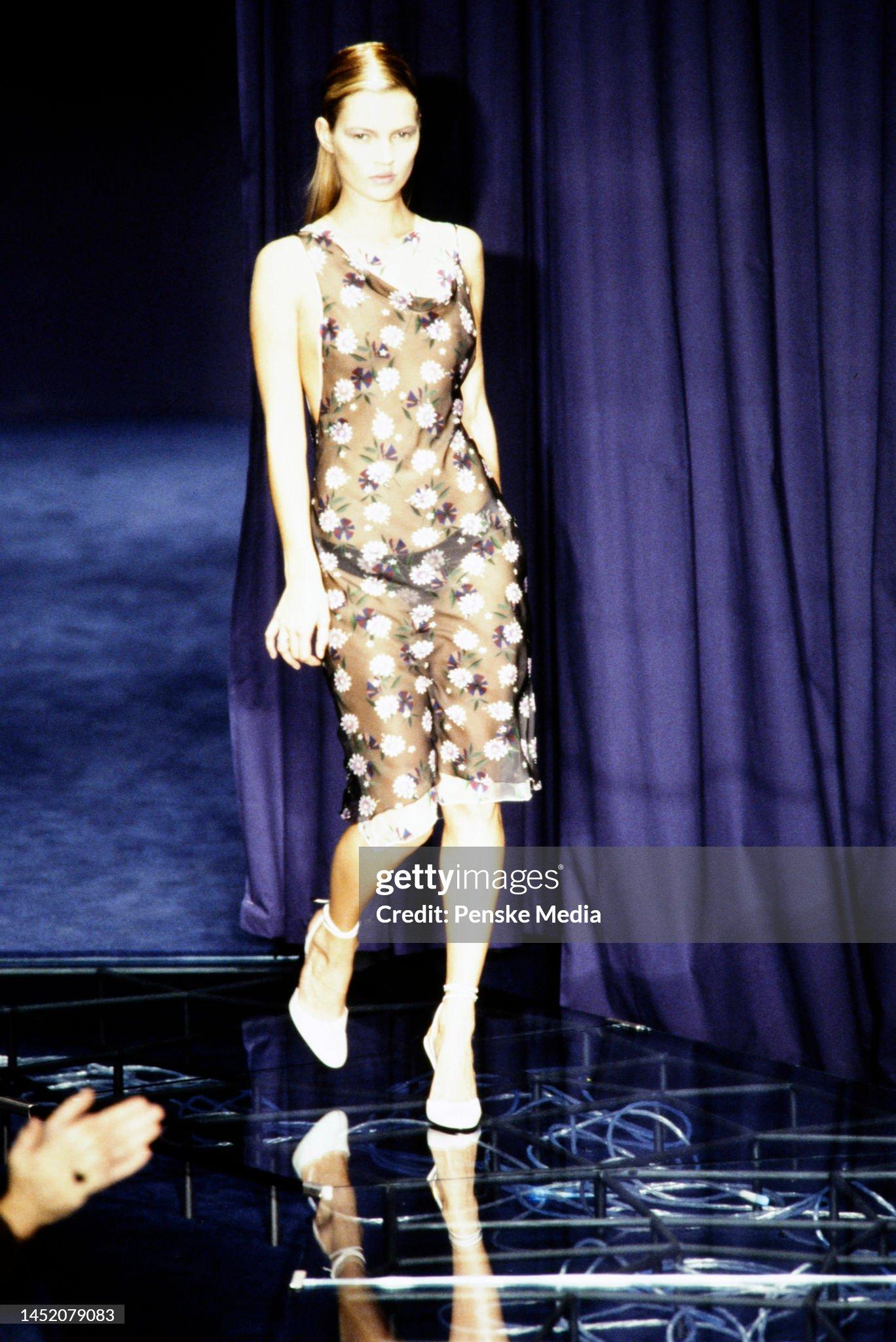 Vintage 1998 Versace Couture Documented Runway Sheer Floral Silk Slip Dress 7