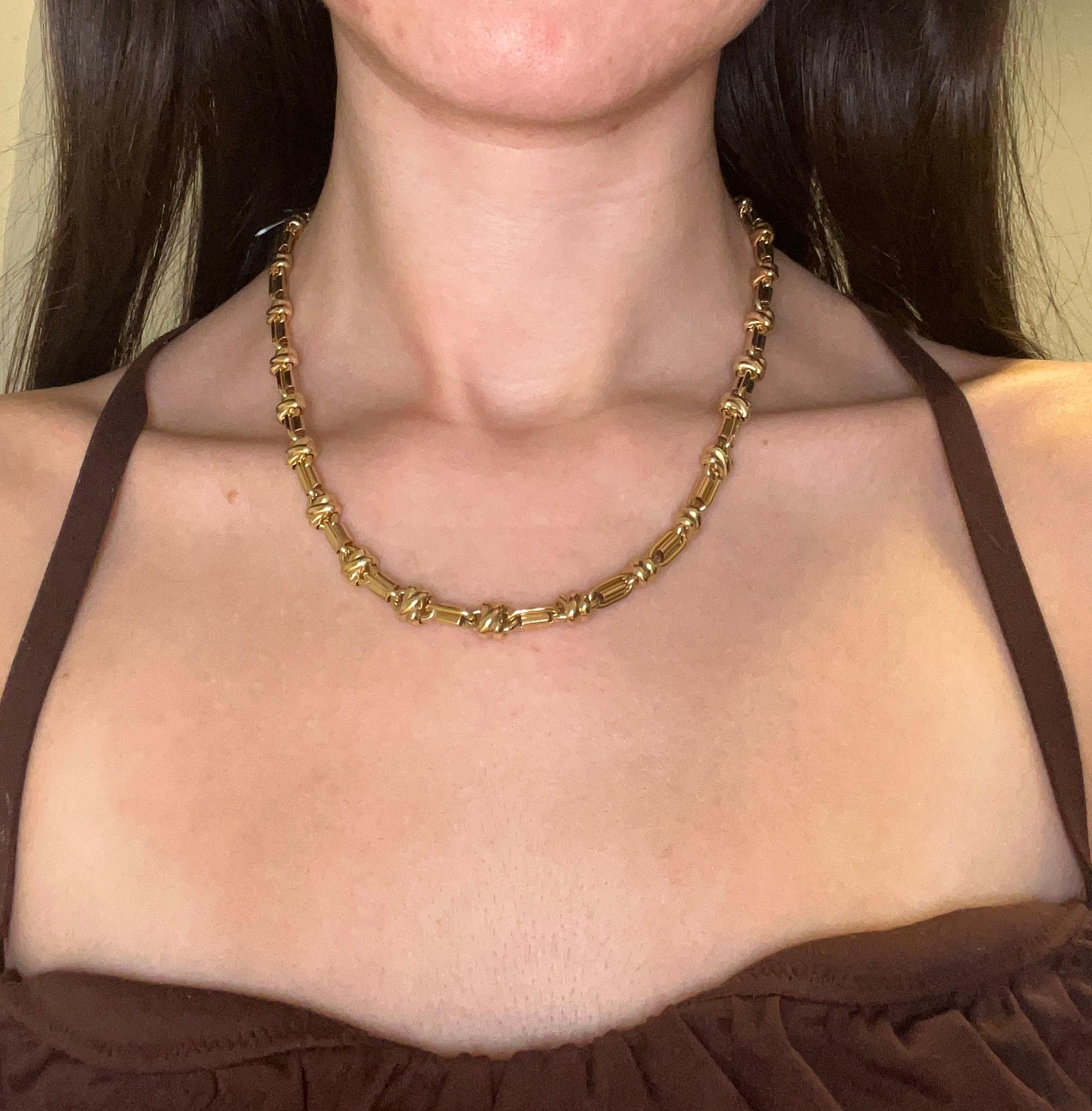 Vintage 1999 14 Karat Gelbgold Italienisch Link Halskette im Angebot 1