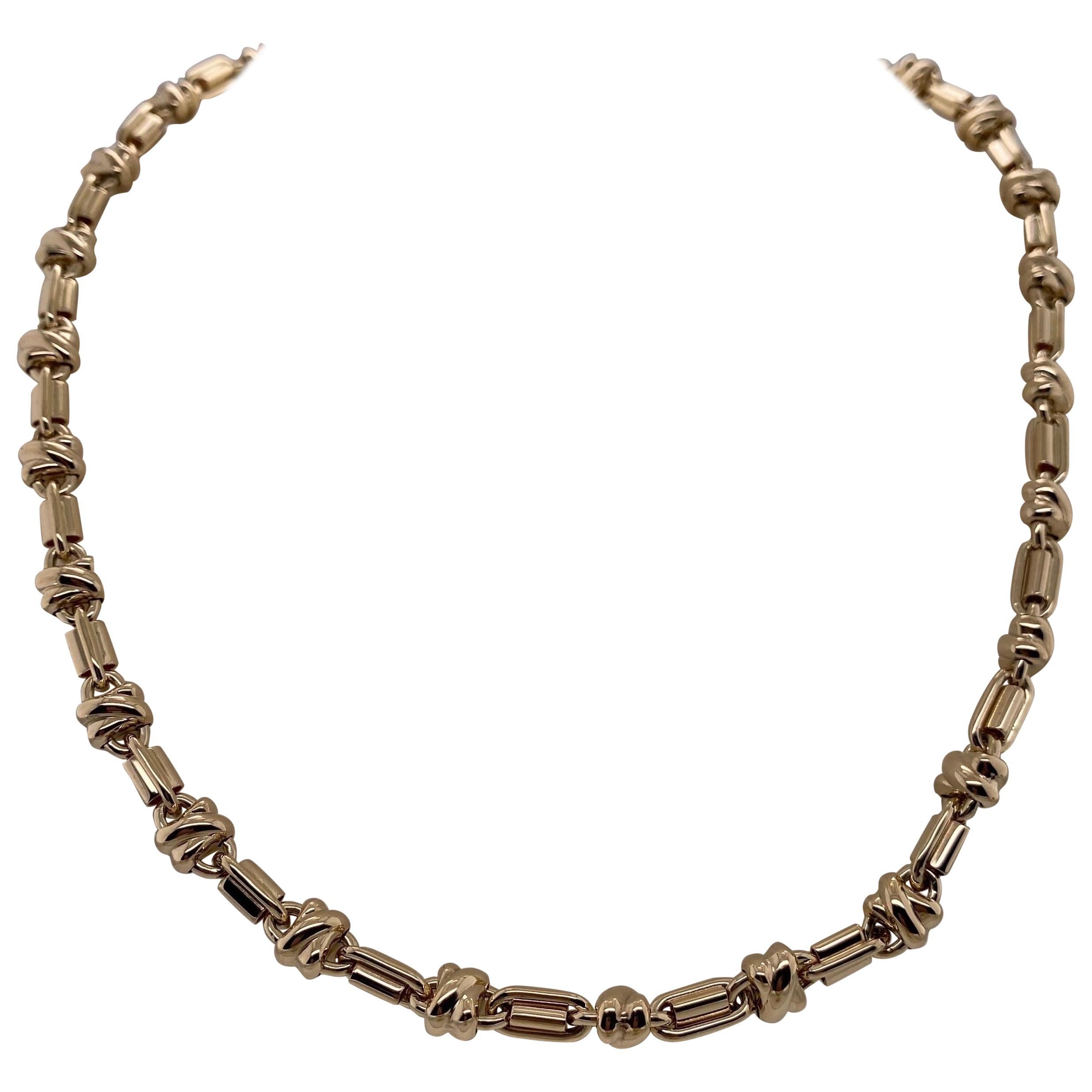 Vintage 1999 14 Karat Yellow Gold Italian Link Necklace For Sale