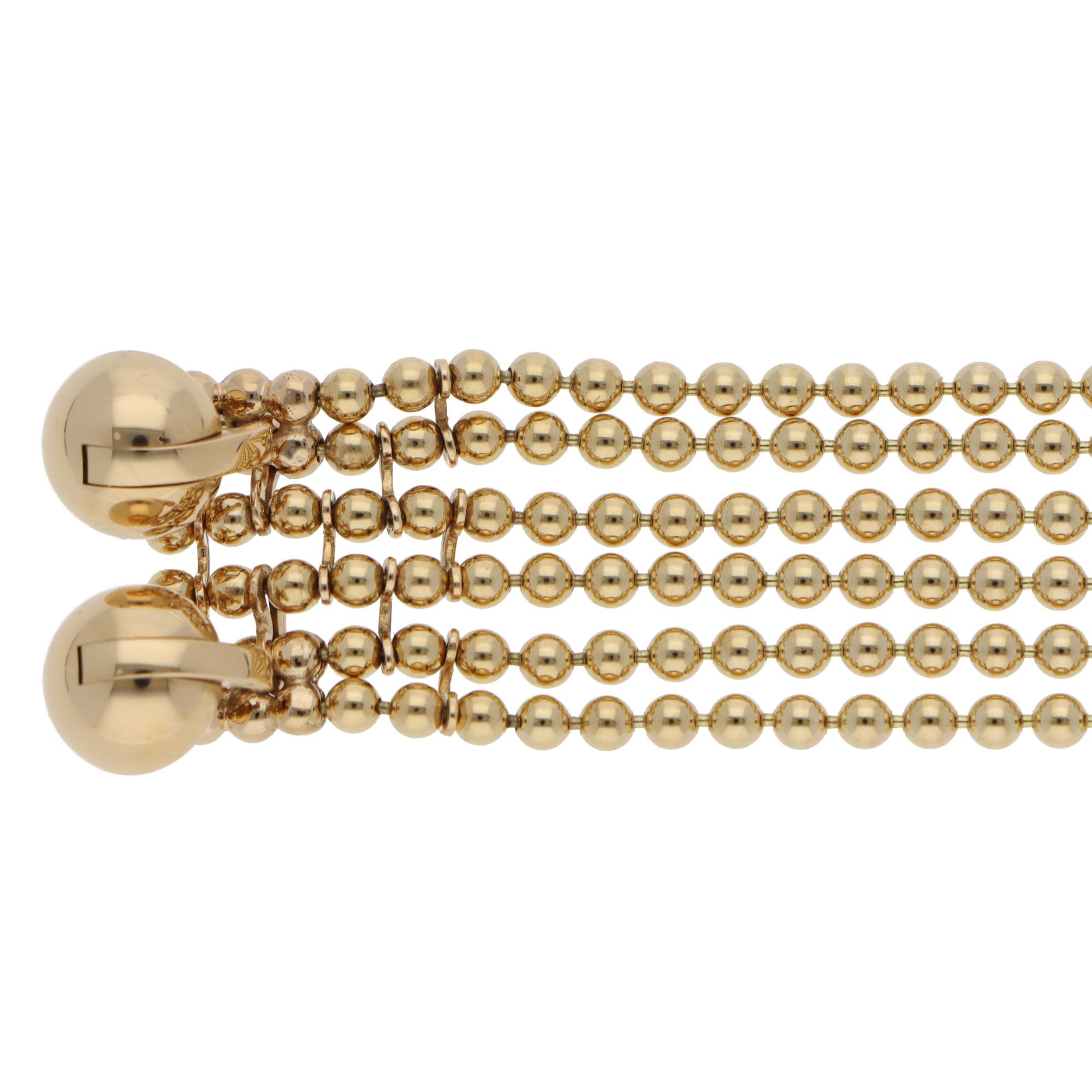 Women's or Men's Vintage 1999 Cartier Draperie Bead Link Bracelet in Yellow Gold