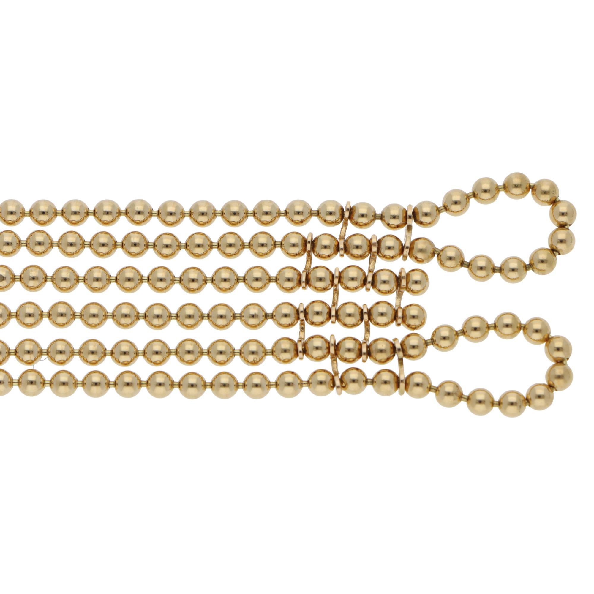 Vintage 1999 Cartier Draperie Bead Link Bracelet in Yellow Gold 1