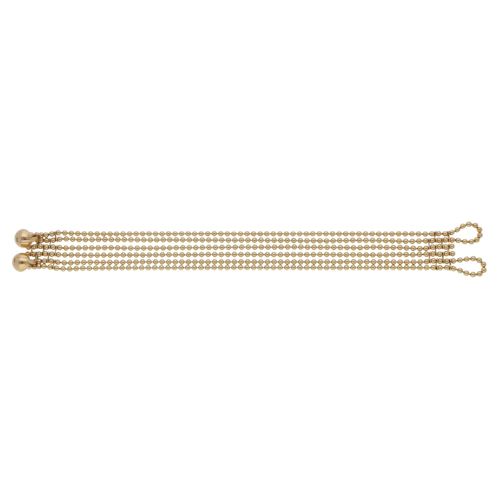 Vintage 1999 Cartier Draperie Bead Link Bracelet in Yellow Gold