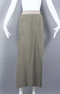 Vintage 1999 CHANEL Overlap Panel Cachemere Wool Long Skirt