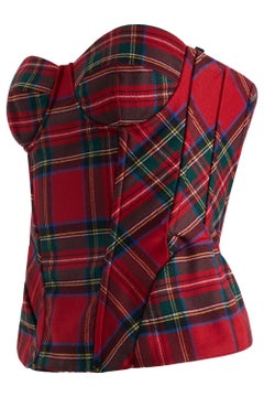 Vintage 1999 Dolce&Gabbana Red Tartan Corset Top