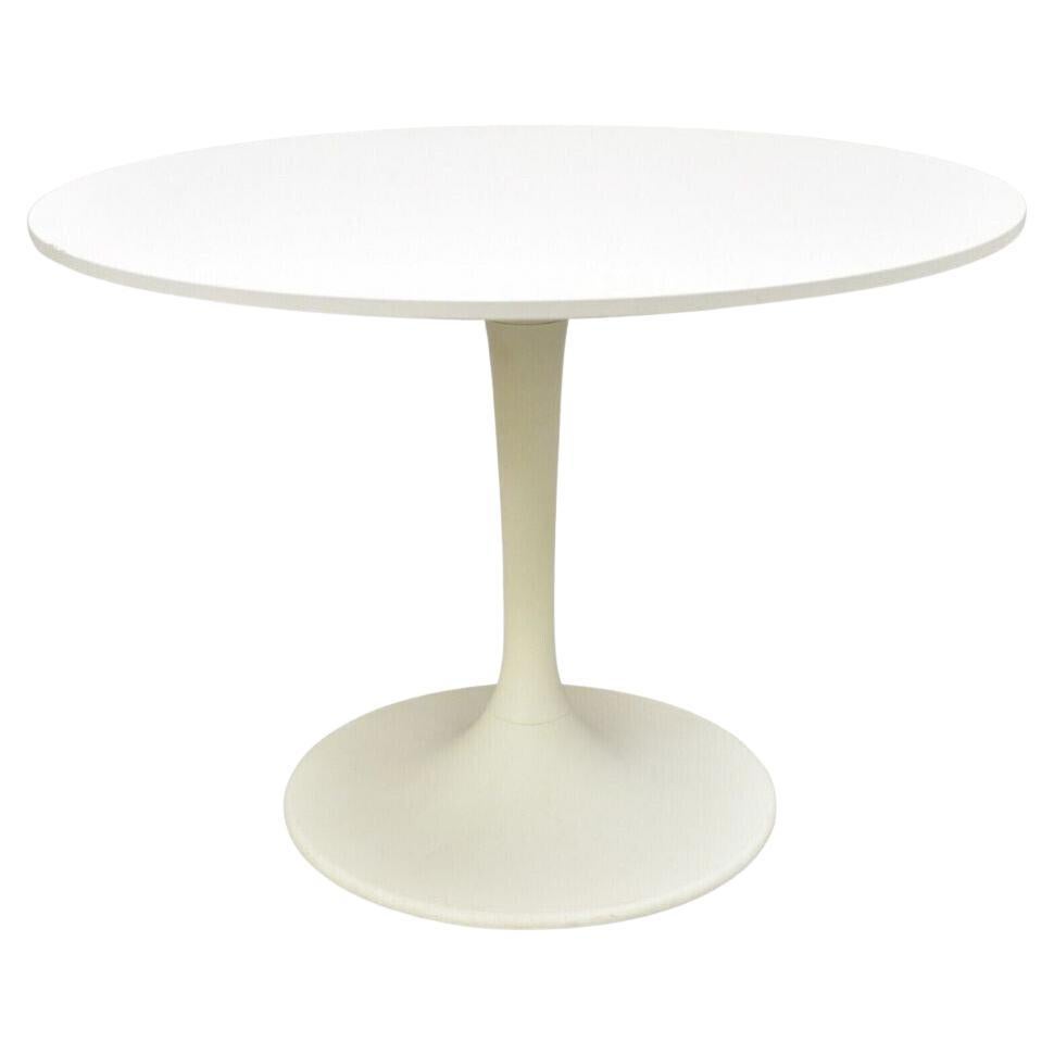 Vintage 1999 Ikea Docksta 13040 41" Round White Tulip Base Dining Table For Sale