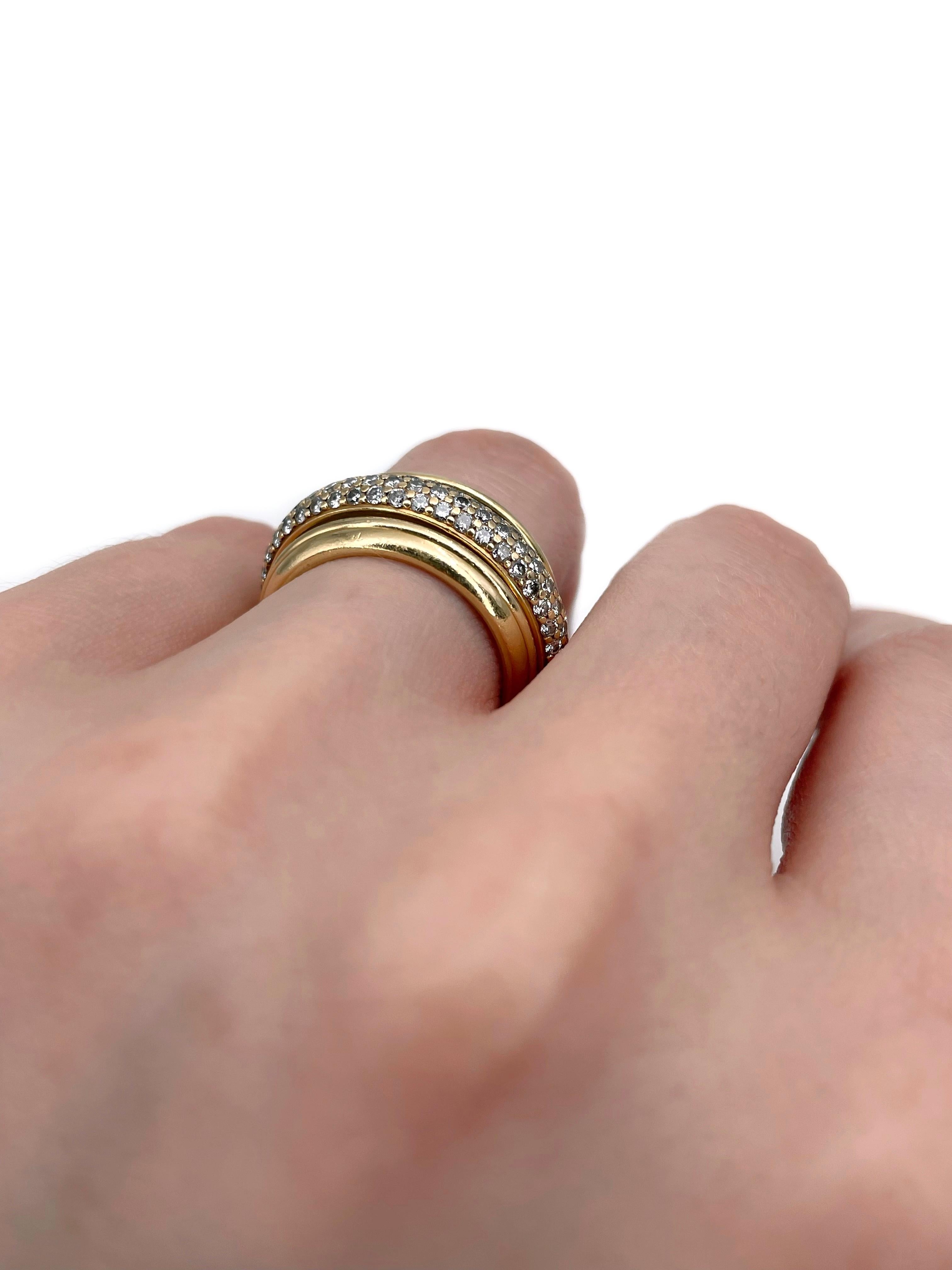 Modern Vintage 1999 Piaget “Possession” 18 Karat Gold Diamond Spinning Band Ring For Sale