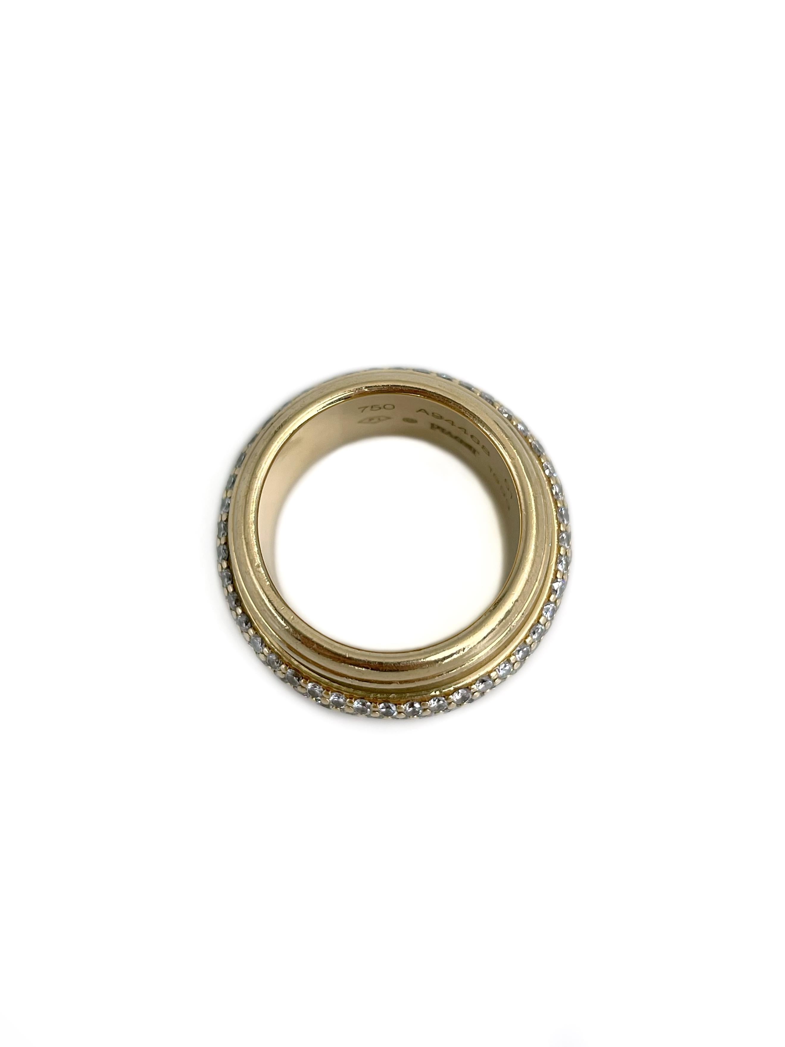 Vintage 1999 Piaget “Possession” 18 Karat Gold Diamond Spinning Band Ring In Good Condition For Sale In Vilnius, Vilniaus apskr.