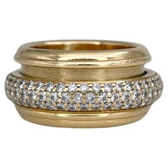 Vintage 1999 Piaget “Possession” 18 Karat Gold Diamond Spinning Band Ring