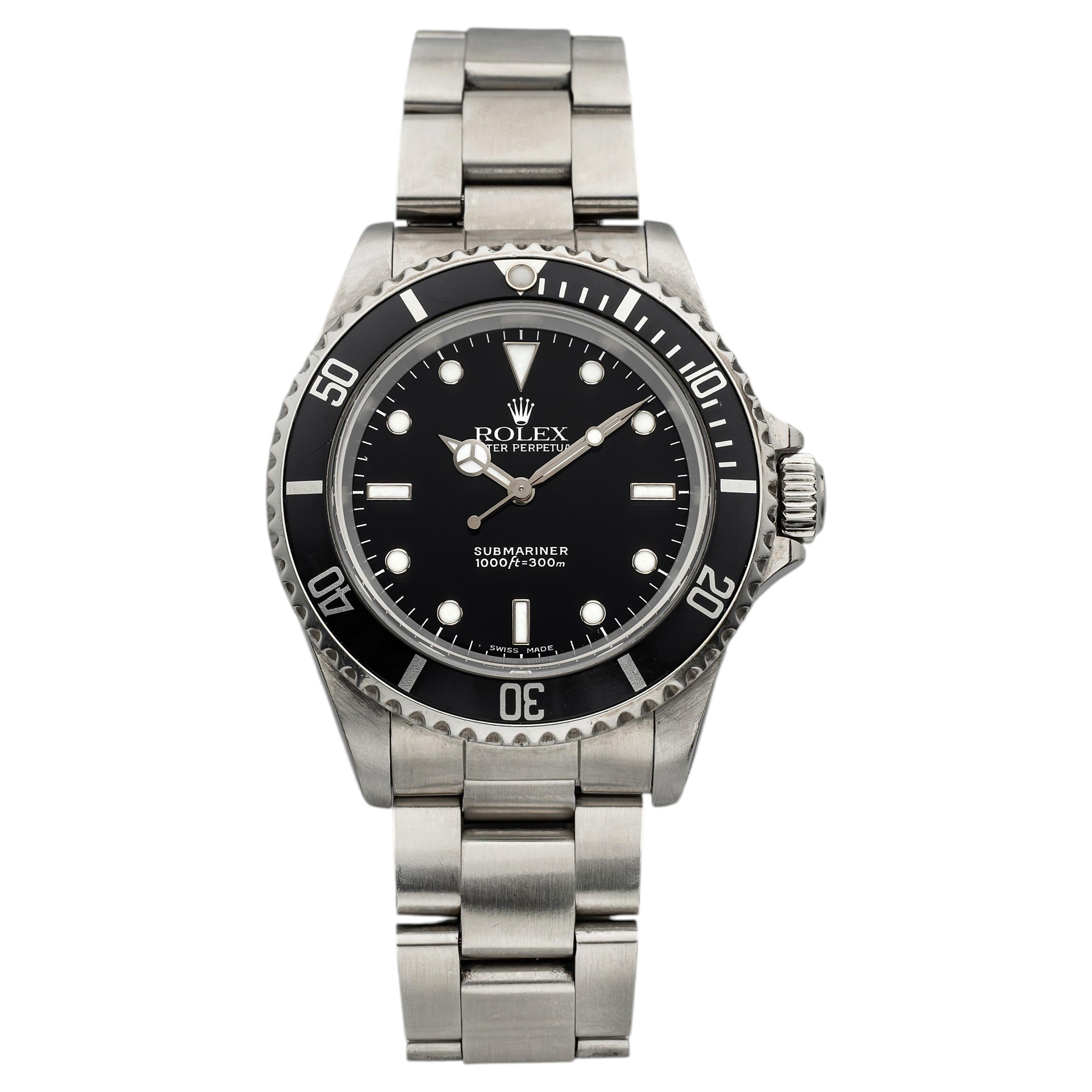 Vintage 1999 Rolex Submariner 14060 Acero inoxidable Esfera negra Automático 40mm