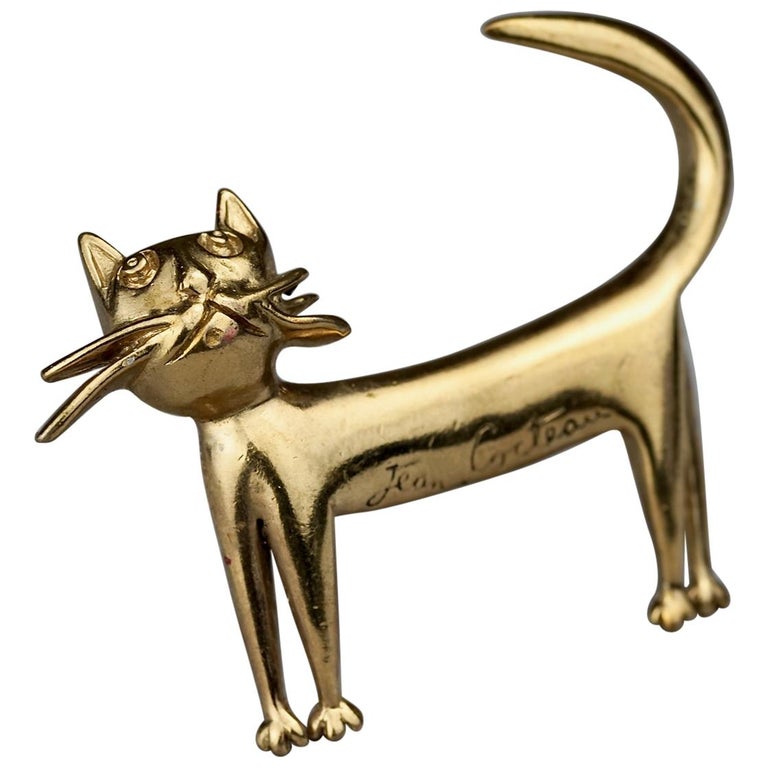 Vintage 19997 JEAN COCTEAU Cat Brooch at 1stDibs | jean cocteau