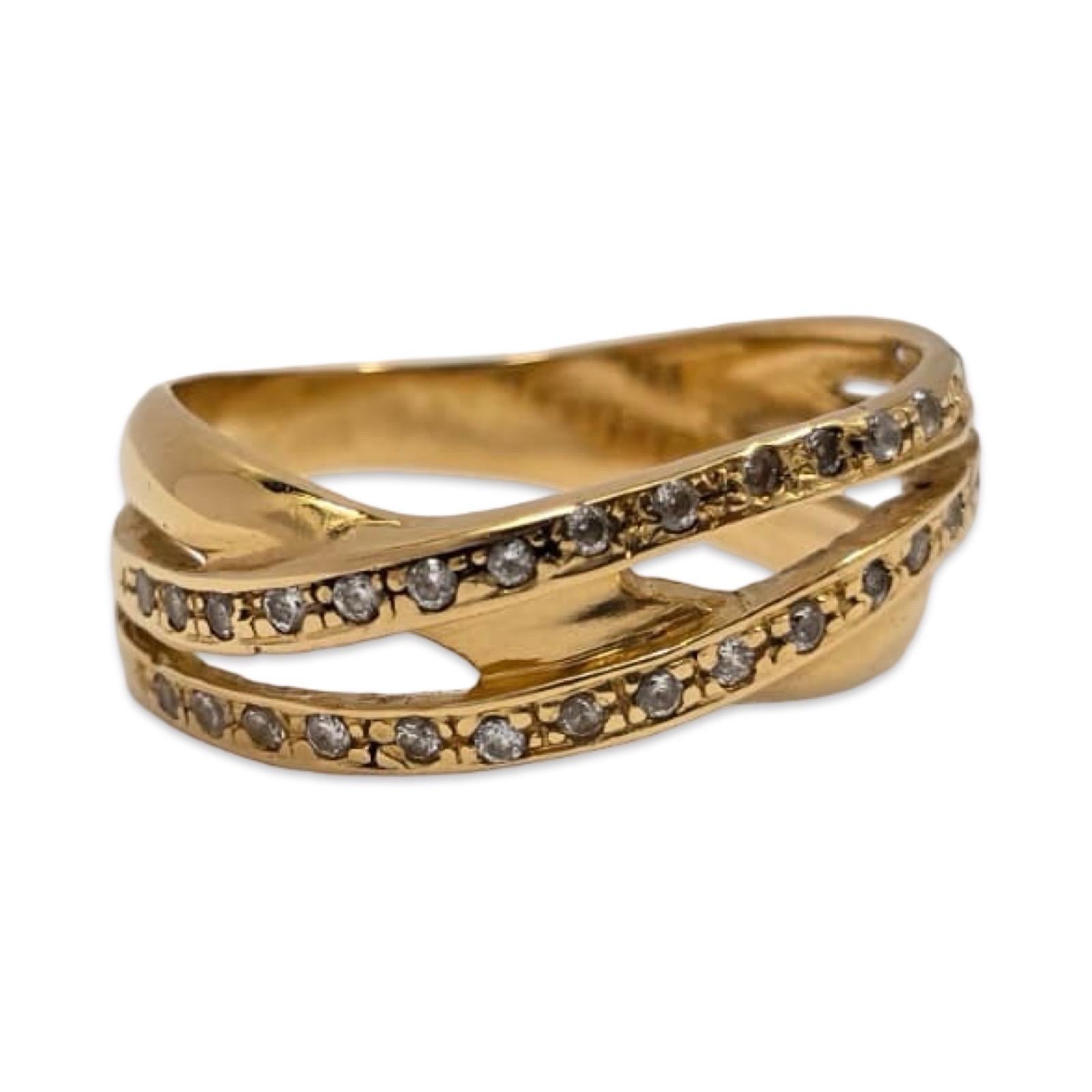 Donna Nastro di diamanti d'epoca in oro 19 carati, pavé da 0,51 carati, marchi mediorientali in vendita