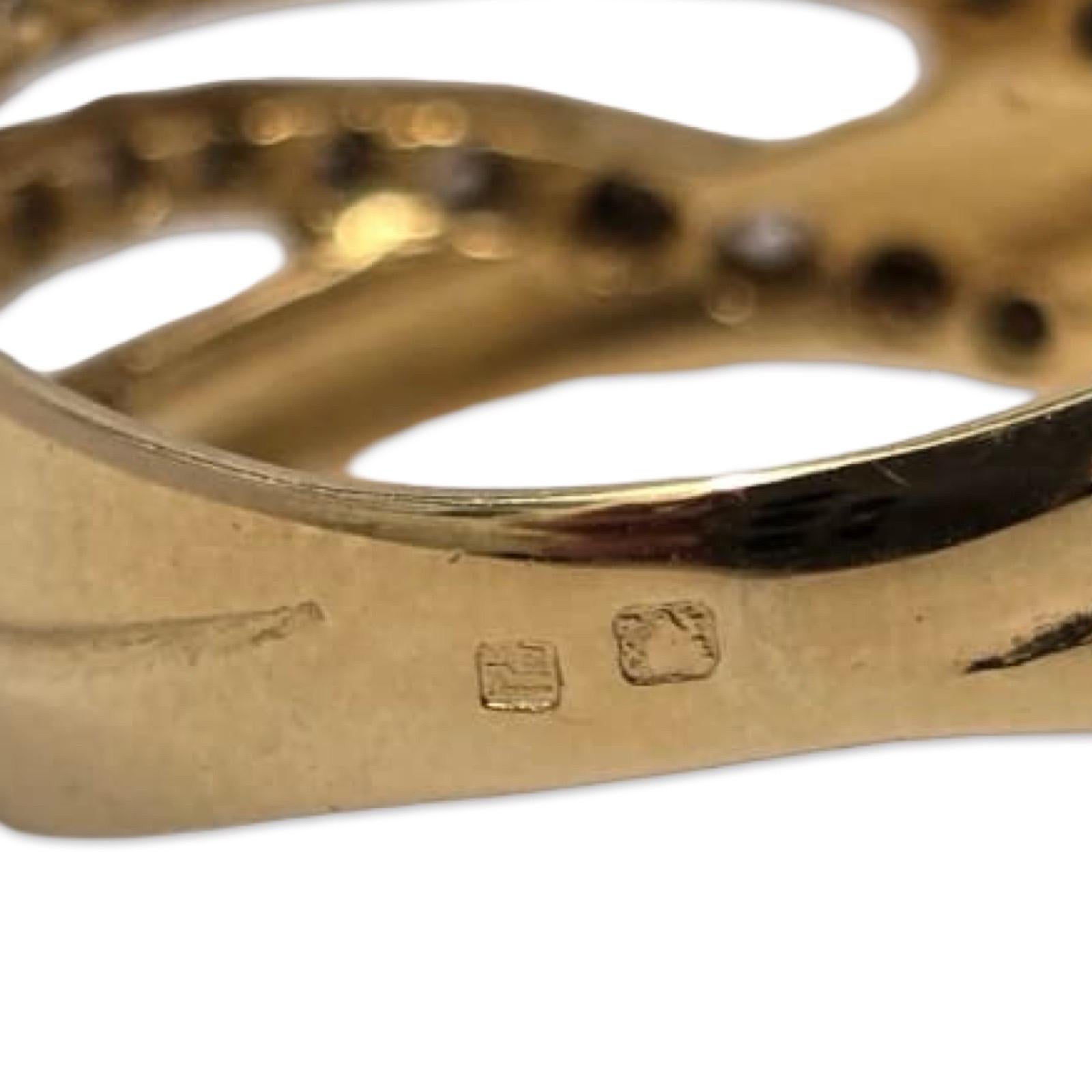 Nastro di diamanti d'epoca in oro 19 carati, pavé da 0,51 carati, marchi mediorientali in vendita 2