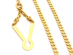 Vintage 19k Yellow Gold 19" Curb Link Pocket Watch Chain w/ Large Custom Ends