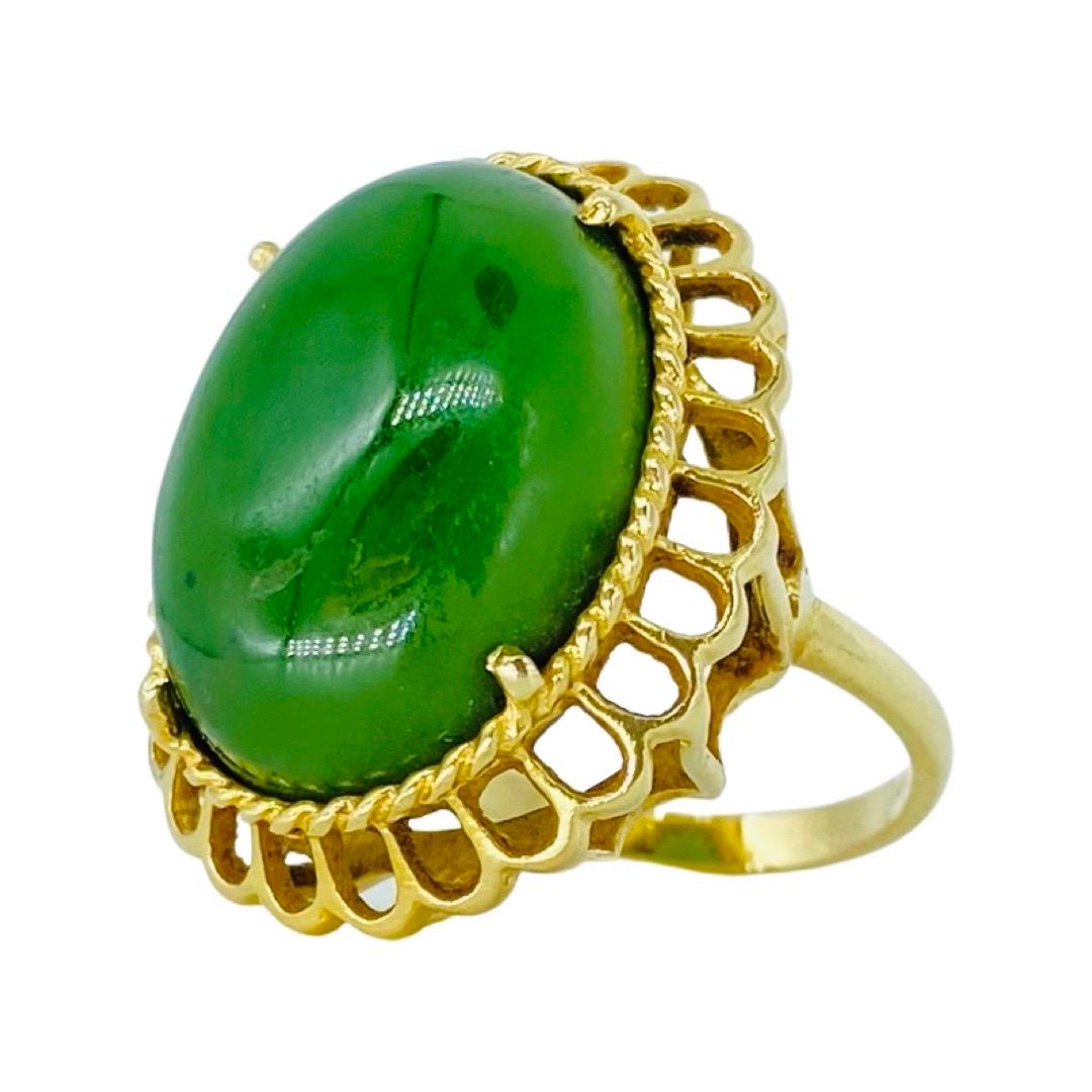 jade cabochon ring