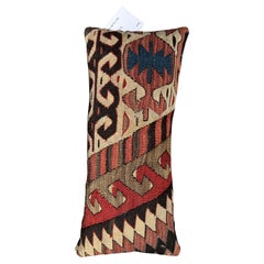 Vintage 19th Century Caucasian Kilim Lumbar Pillow – 20” x 11”