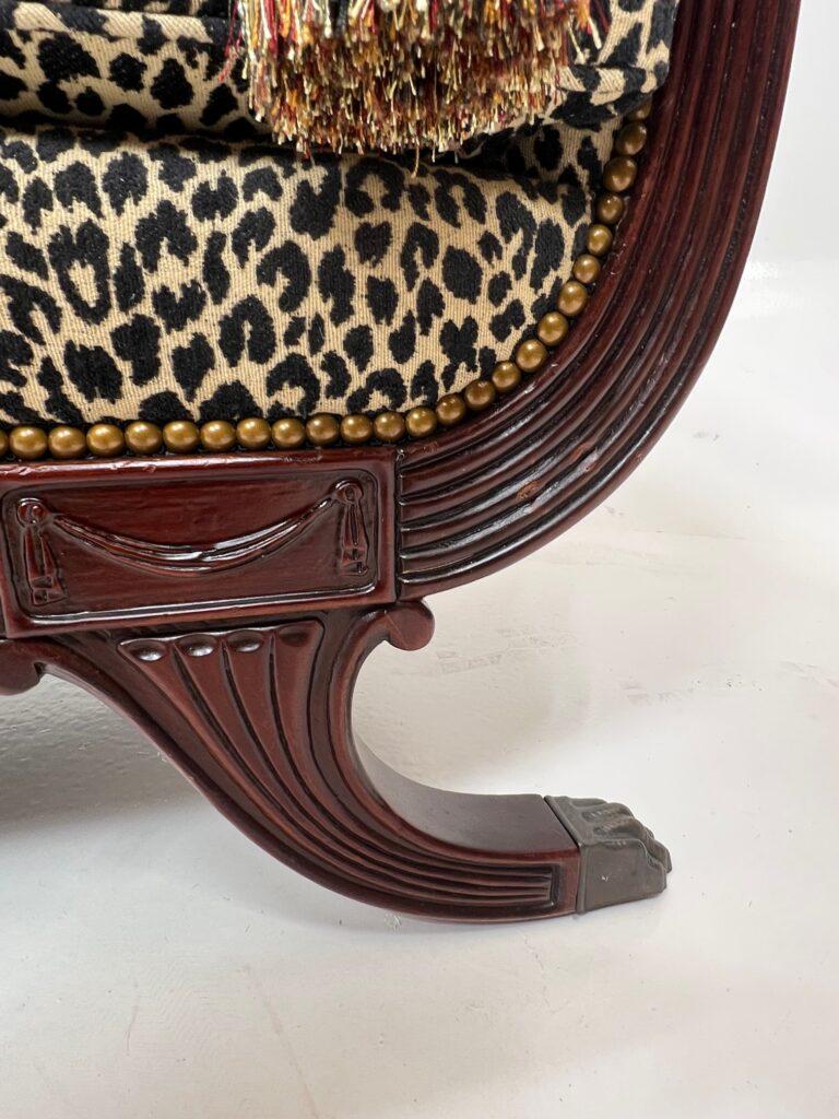 Vintage 19th Century Duncan Phyfe Sofa in Barrow Fabric For Sale at 1stDibs