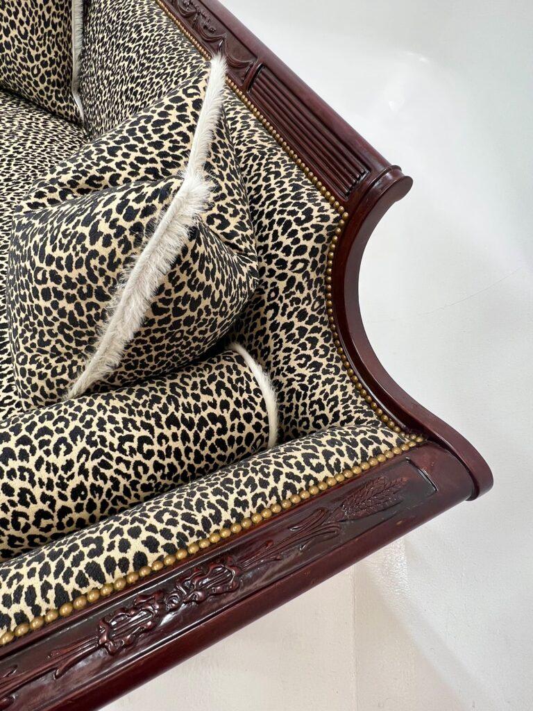 Vintage 19th Century Duncan Phyfe Sofa in Barrow Fabric For Sale at 1stDibs