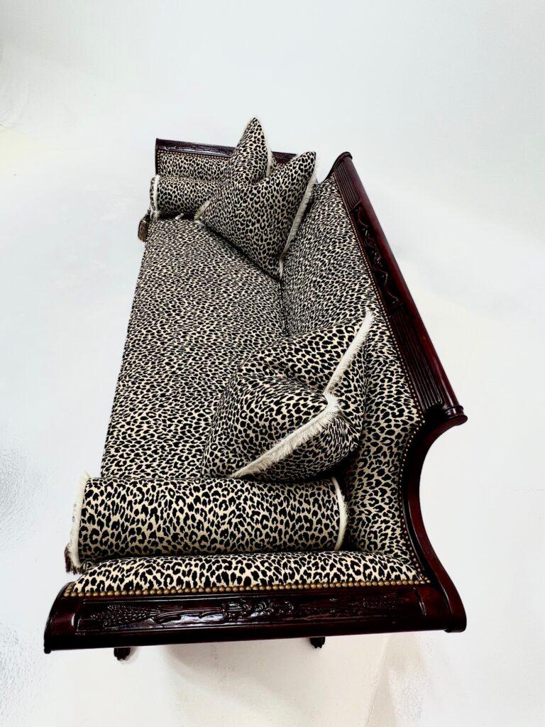 Vintage 19th Century Duncan Phyfe Sofa in Barrow Fabric For Sale at 1stDibs