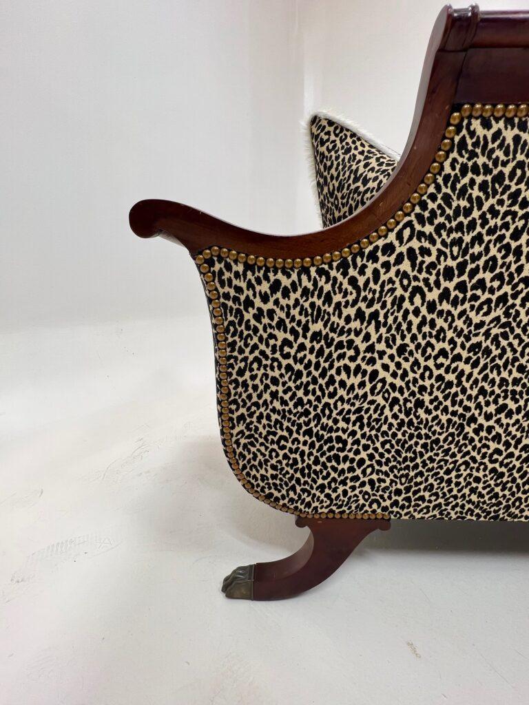 Vintage 19th Century Duncan Phyfe Sofa in Barrow Fabric For Sale at 1stDibs