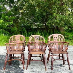 Vintage 19th Century English Windsor Chairs - Set of 6