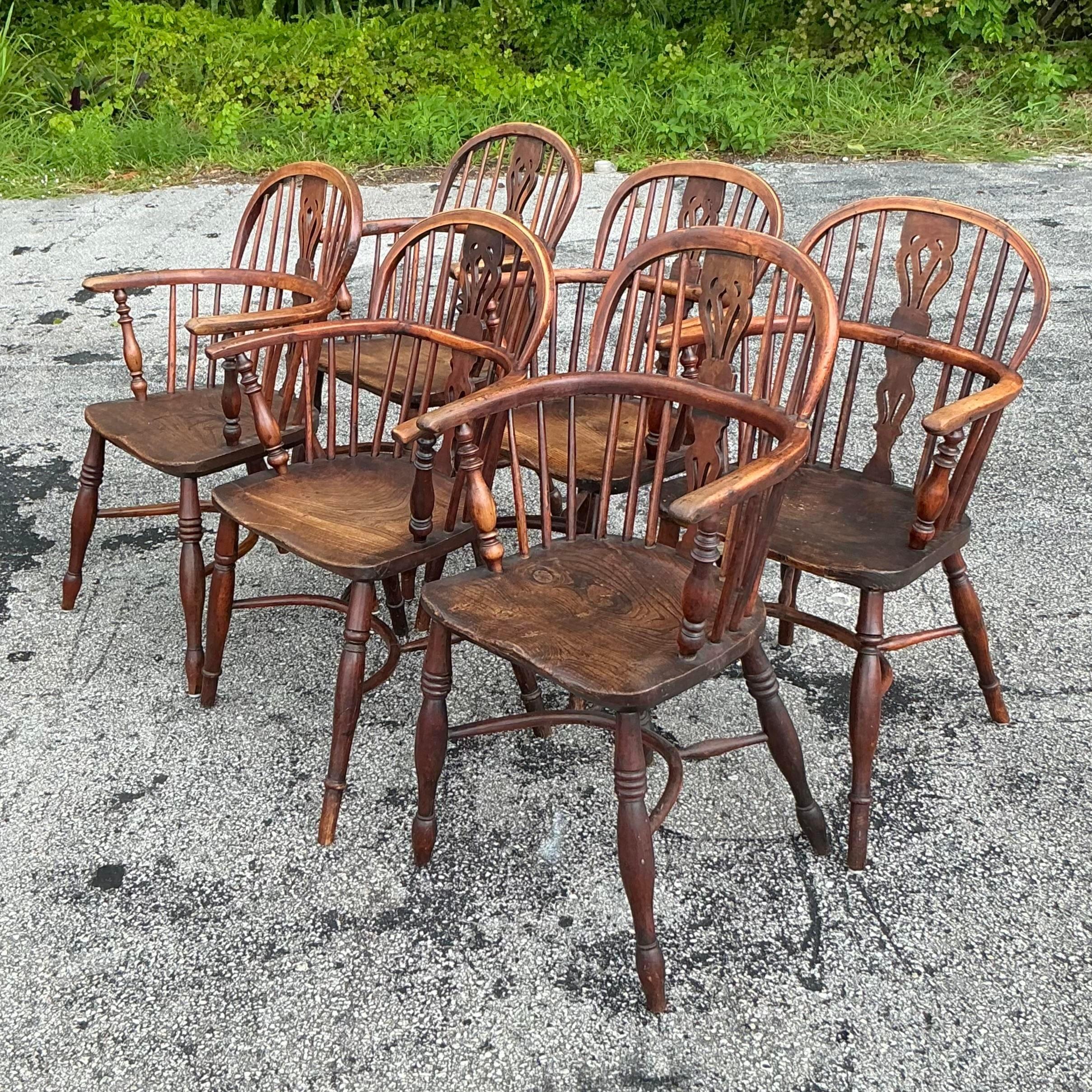 Sedie Windsor inglesi d'epoca del XIX secolo - Set di 6 sedie in vendita 1